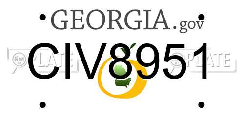 CIV8951 Georgia License Plate