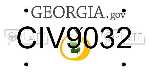 CIV9032 Georgia License Plate