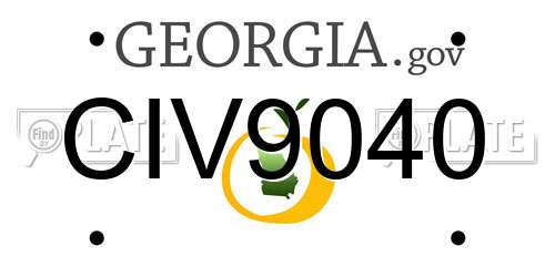CIV9040 Georgia License Plate