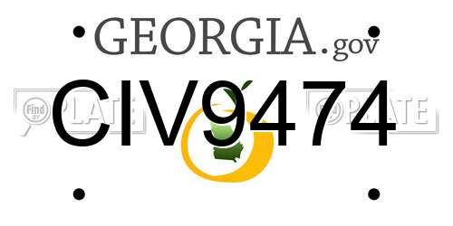 CIV9474 Georgia License Plate