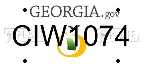 CIW1074 Georgia License Plate