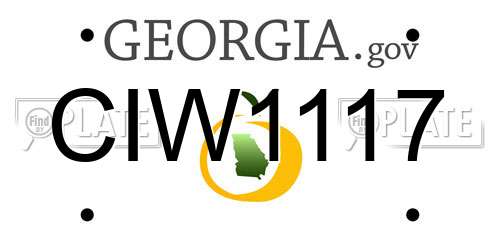 CIW1117 Georgia License Plate