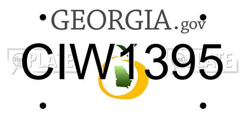 CIW1395 Georgia License Plate