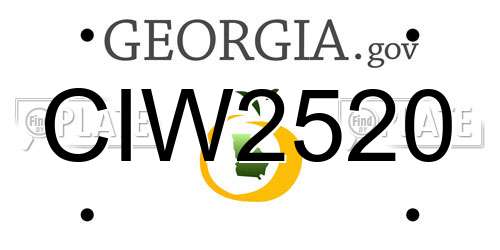 CIW2520 Georgia License Plate