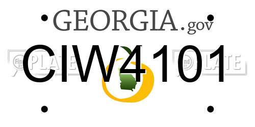 CIW4101 Georgia License Plate