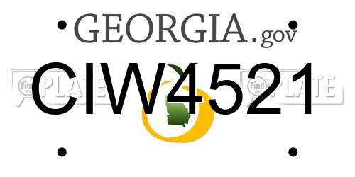CIW4521 Georgia License Plate