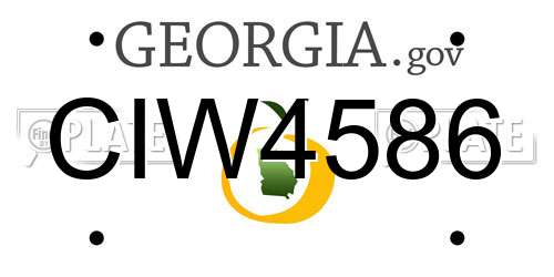 CIW4586 Georgia License Plate