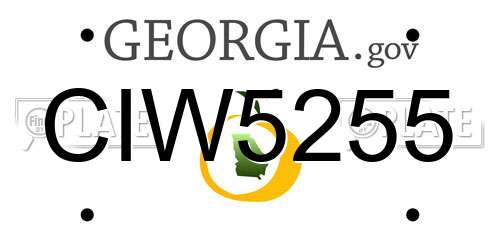 CIW5255 Georgia License Plate