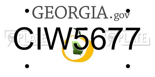 CIW5677 Georgia License Plate