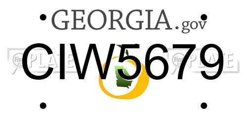 CIW5679 Georgia License Plate