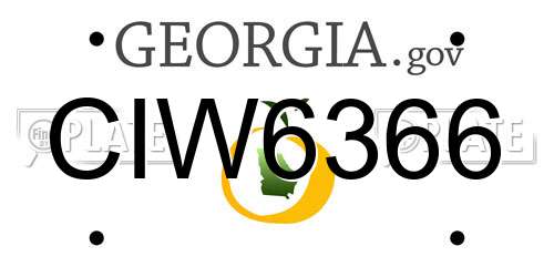 CIW6366 Georgia License Plate