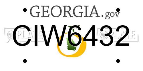 CIW6432 Georgia License Plate