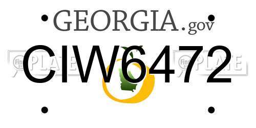 CIW6472 Georgia License Plate