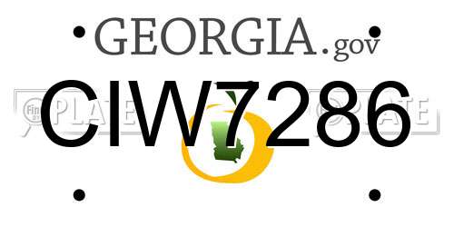 CIW7286 Georgia License Plate