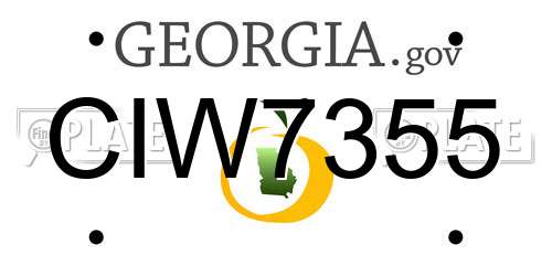 CIW7355 Georgia License Plate
