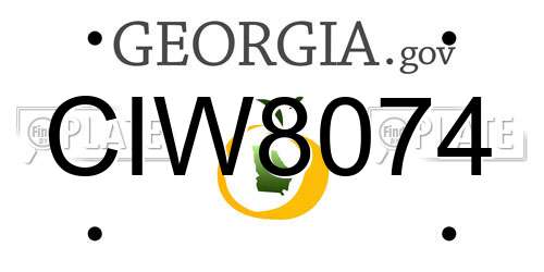 CIW8074 Georgia License Plate