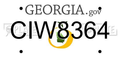 CIW8364 Georgia License Plate