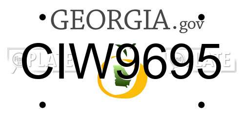 CIW9695 Georgia License Plate