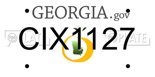 CIX1127 Georgia License Plate