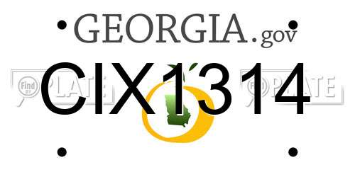 CIX1314 Georgia License Plate