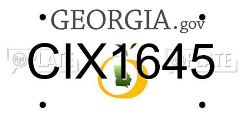 CIX1645 Georgia License Plate