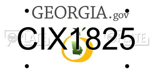 CIX1825 Georgia License Plate