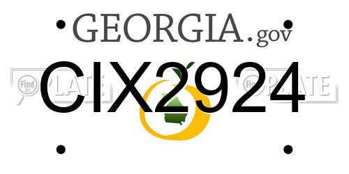CIX2924 Georgia License Plate