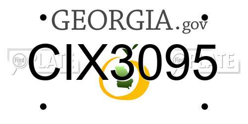 CIX3095 Georgia License Plate