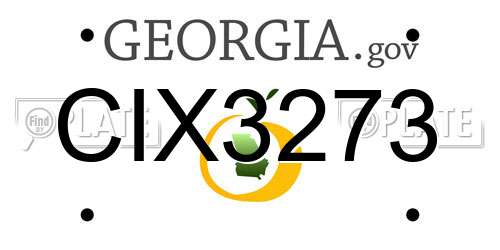 CIX3273 Georgia License Plate