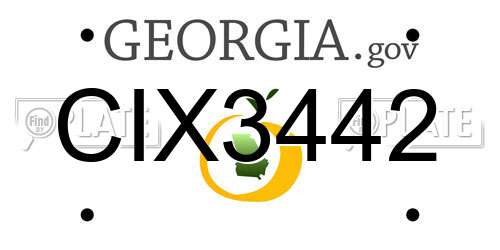 CIX3442 Georgia License Plate