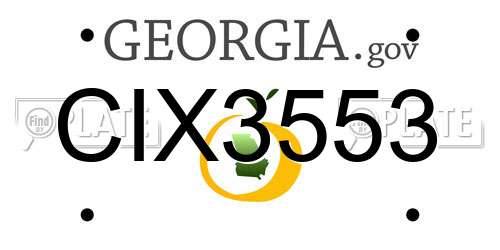 CIX3553 Georgia License Plate