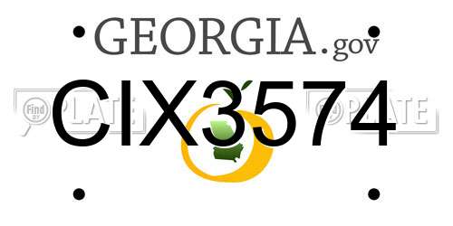 CIX3574 Georgia License Plate