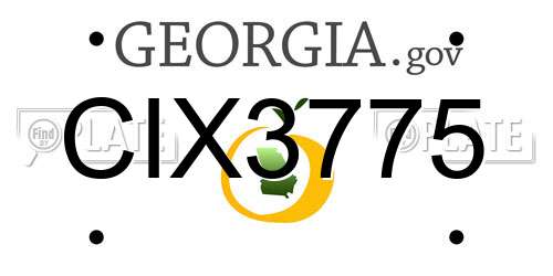 CIX3775 Georgia License Plate