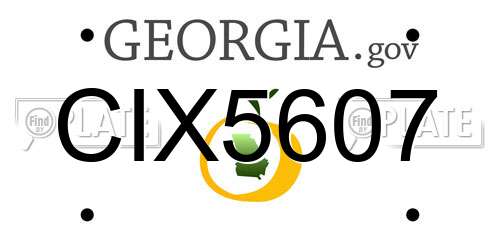 CIX5607 Georgia License Plate
