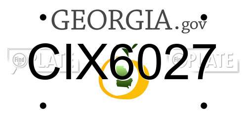 CIX6027 Georgia License Plate