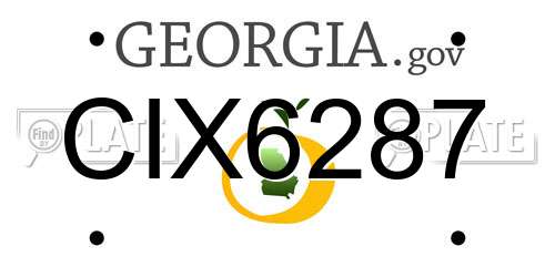 CIX6287 Georgia License Plate