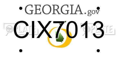 CIX7013 Georgia License Plate