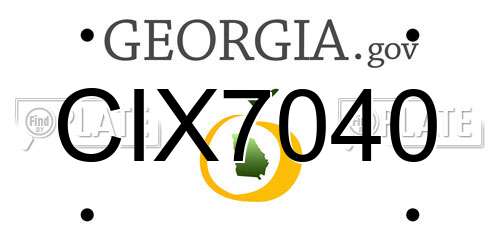 CIX7040 Georgia License Plate