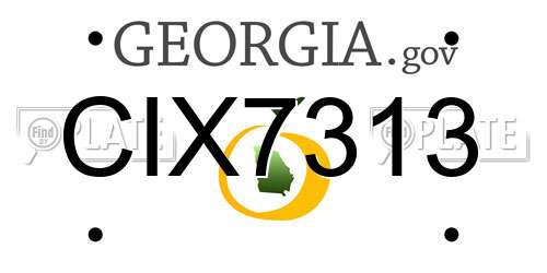 CIX7313 Georgia License Plate