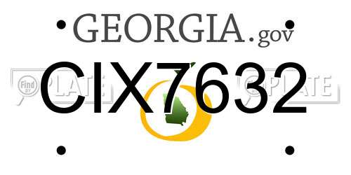 CIX7632 Georgia License Plate