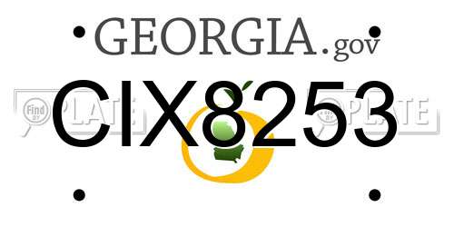 CIX8253 Georgia License Plate
