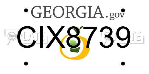 CIX8739 Georgia License Plate