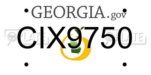 CIX9750 Georgia License Plate