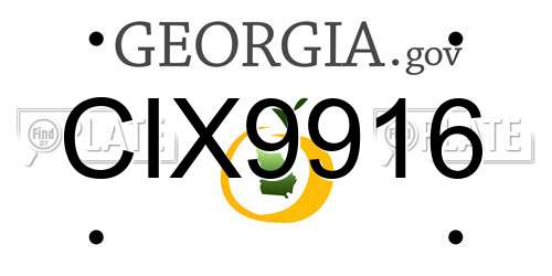 CIX9916 Georgia License Plate