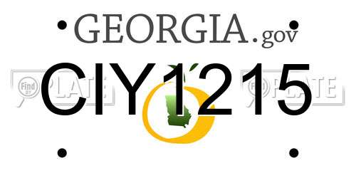 CIY1215 Georgia License Plate