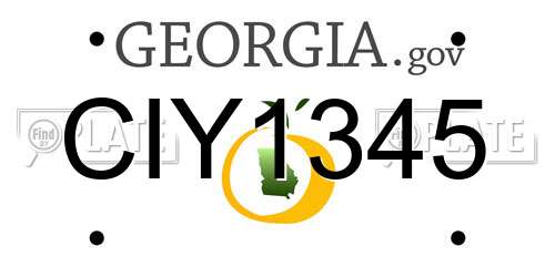 CIY1345 Georgia License Plate