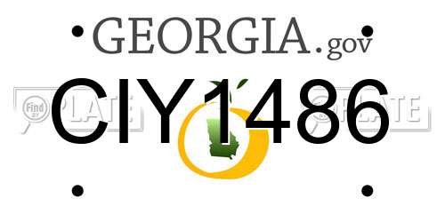 CIY1486 Georgia License Plate