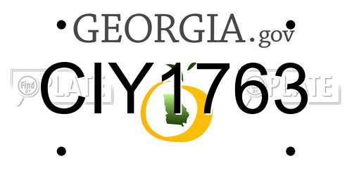 CIY1763 Georgia License Plate