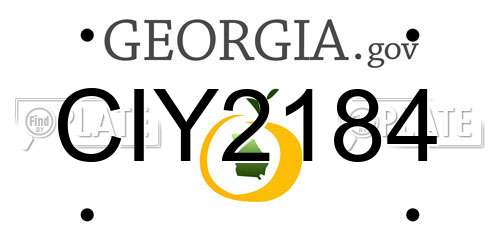 CIY2184 Georgia License Plate