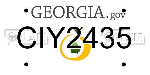 CIY2435 Georgia License Plate